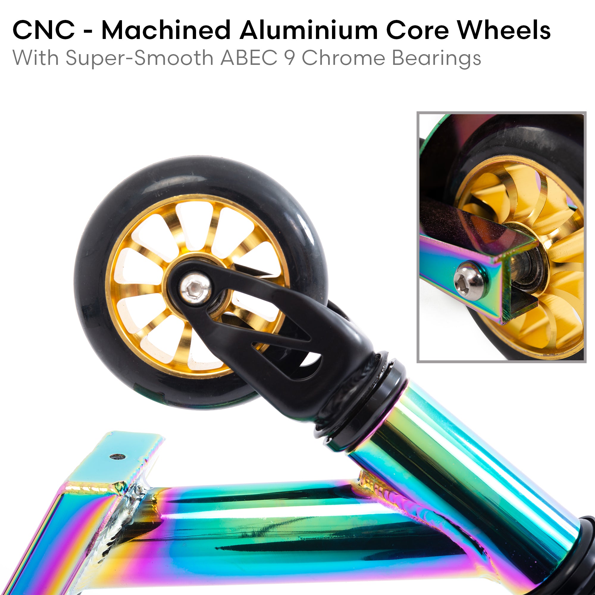 M.Y X-Skate XSN-009 Stunt Scooter - Trick Kick Scooter With ABEC 9 Chrome Bearings & 100mm Aluminium