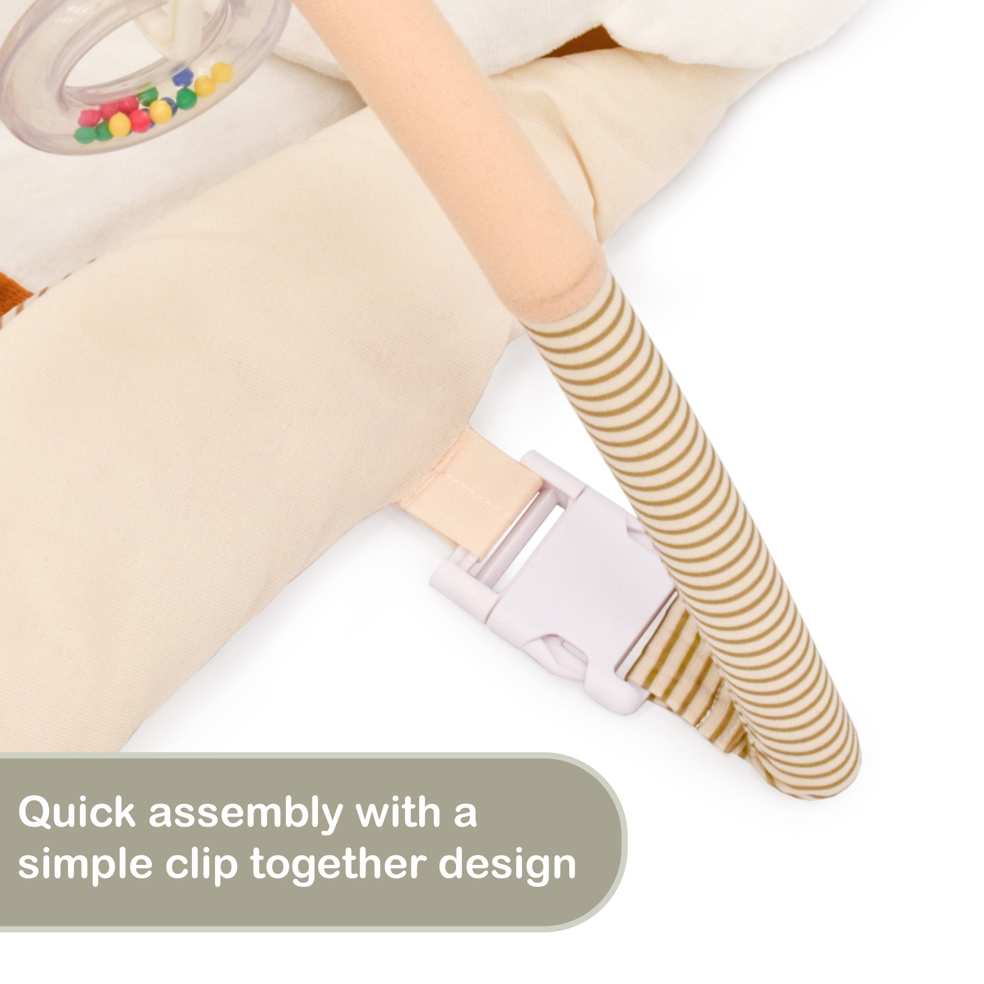 Play Project by KandyToys Baby Play Gym Activity Playmat For Newborns, Babies and Toddlers | Friendly Bear Design | Quick Assembly | Includes Teether, Rattle, Mirror and More!