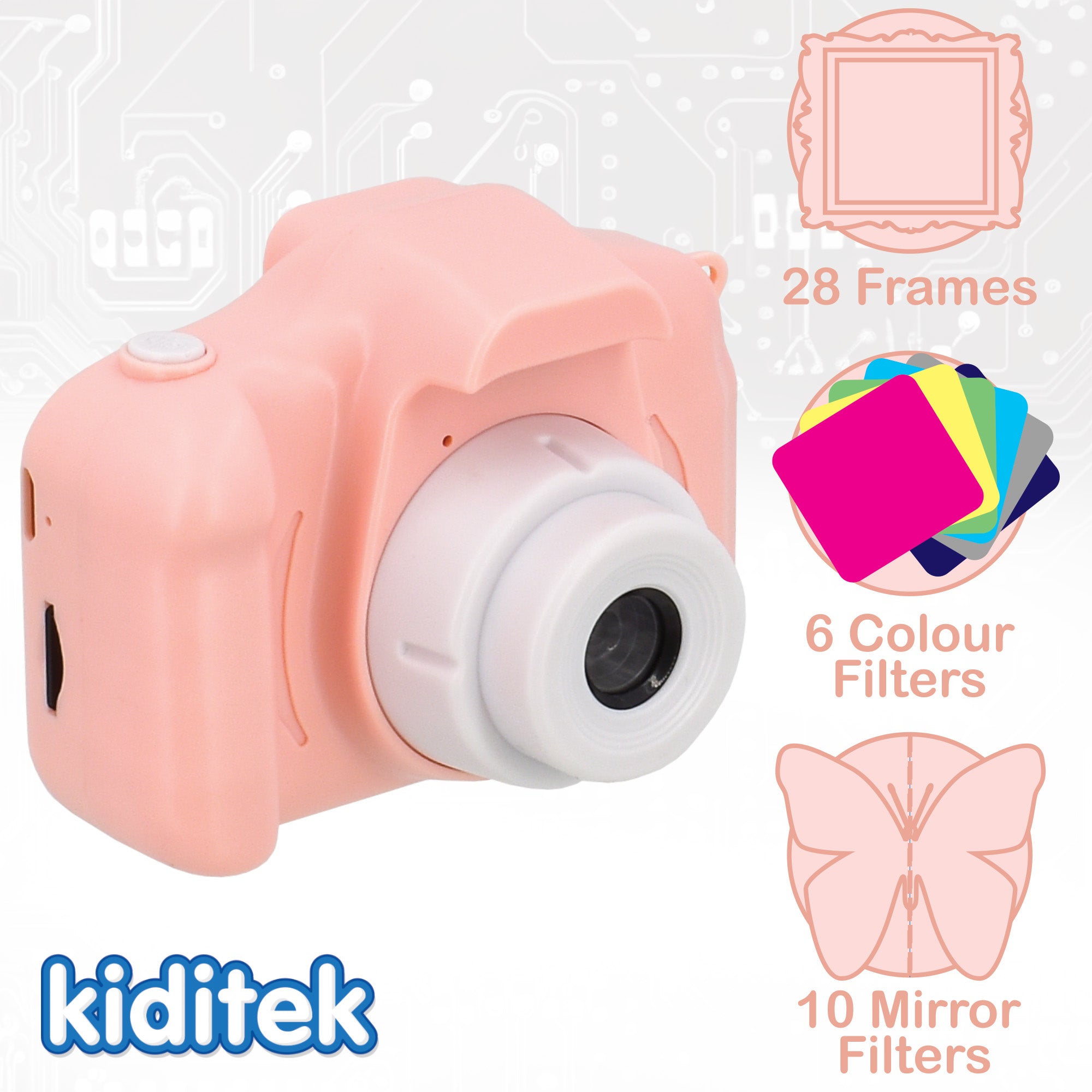 Kiditek by KandyToys Kids Digital Camera Full HD Colour Display 20MP Camera 2" Screen | Selfies, Video, Games, Photo Editing | 32GB SD Card |
