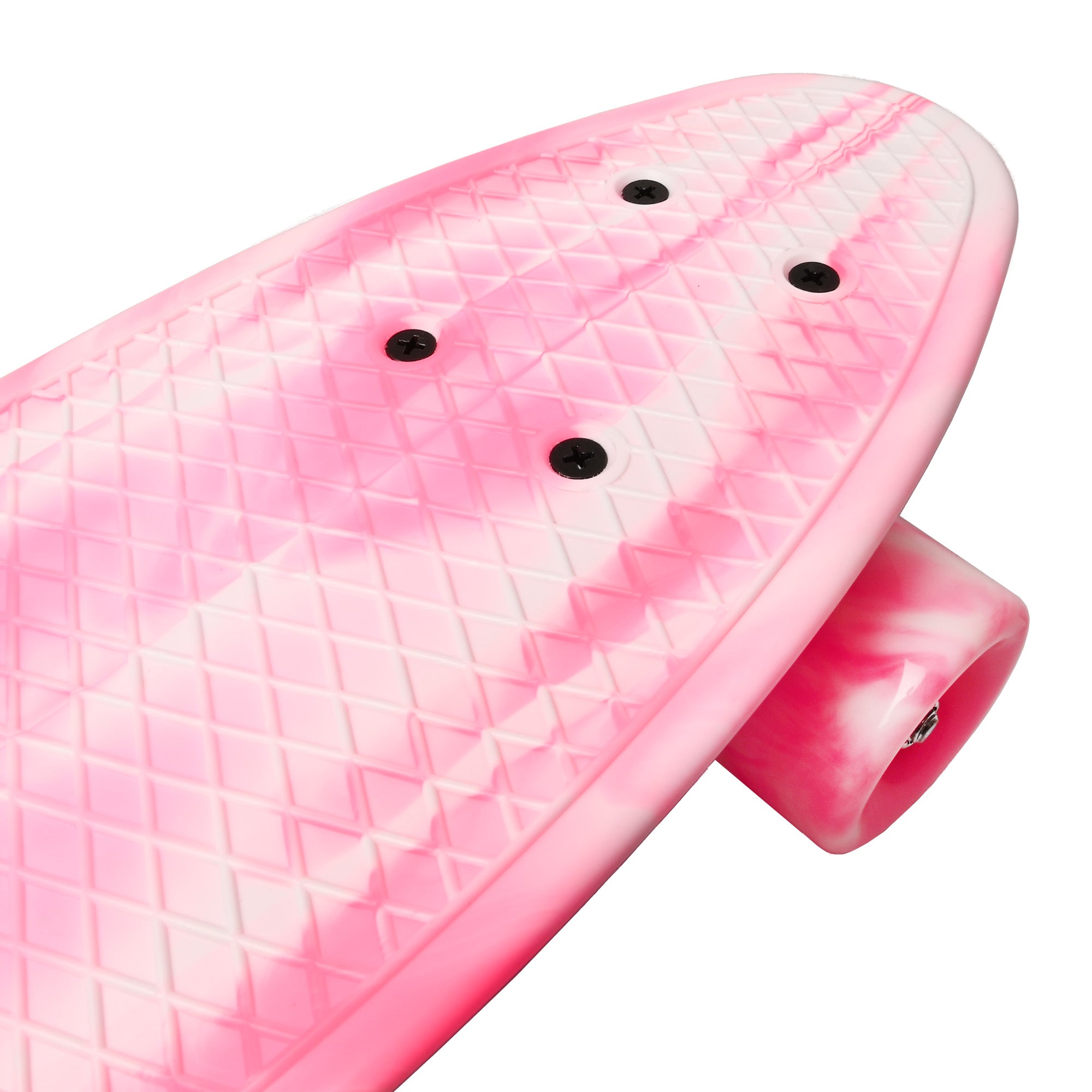 M.Y X-Skate Complete 22" Plastic Retro Beginner Skateboard with Marble Print for Kids Teenagers & Adults Waffle-Style Deck ABEC 7 Bearings for tricks and cruising