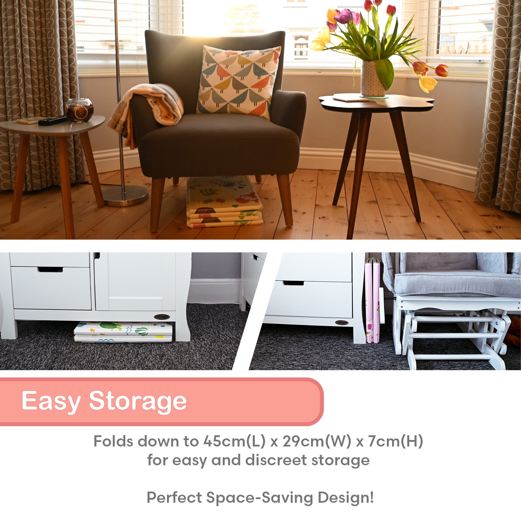 KandyToys Unicorn Foldable Baby Play Mat | Thick Padded XPE Baby Crawl Mat | Waterproof | Safe