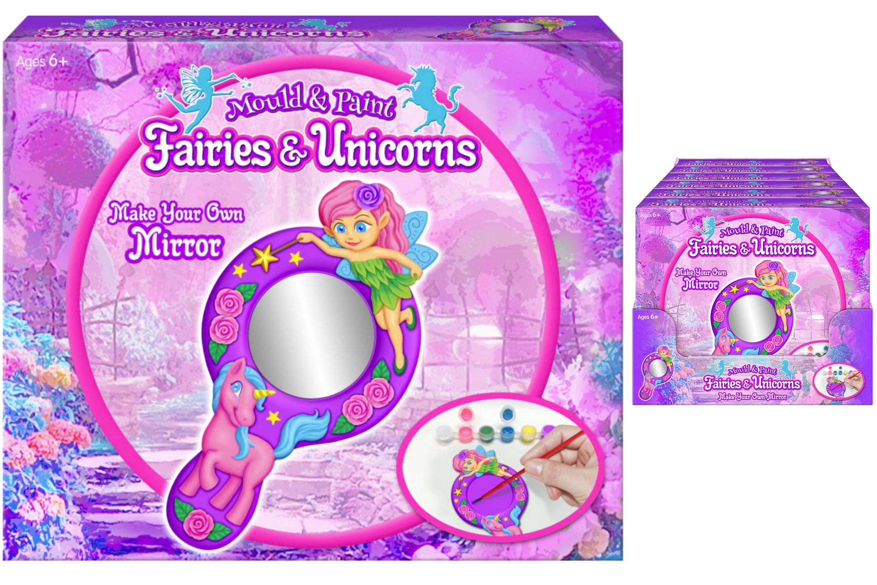 Kreative Kids Make Your Own Mirror Mould and Paint Fairies & Unicorns | Craft Kits For Kids | Unicorn Gift