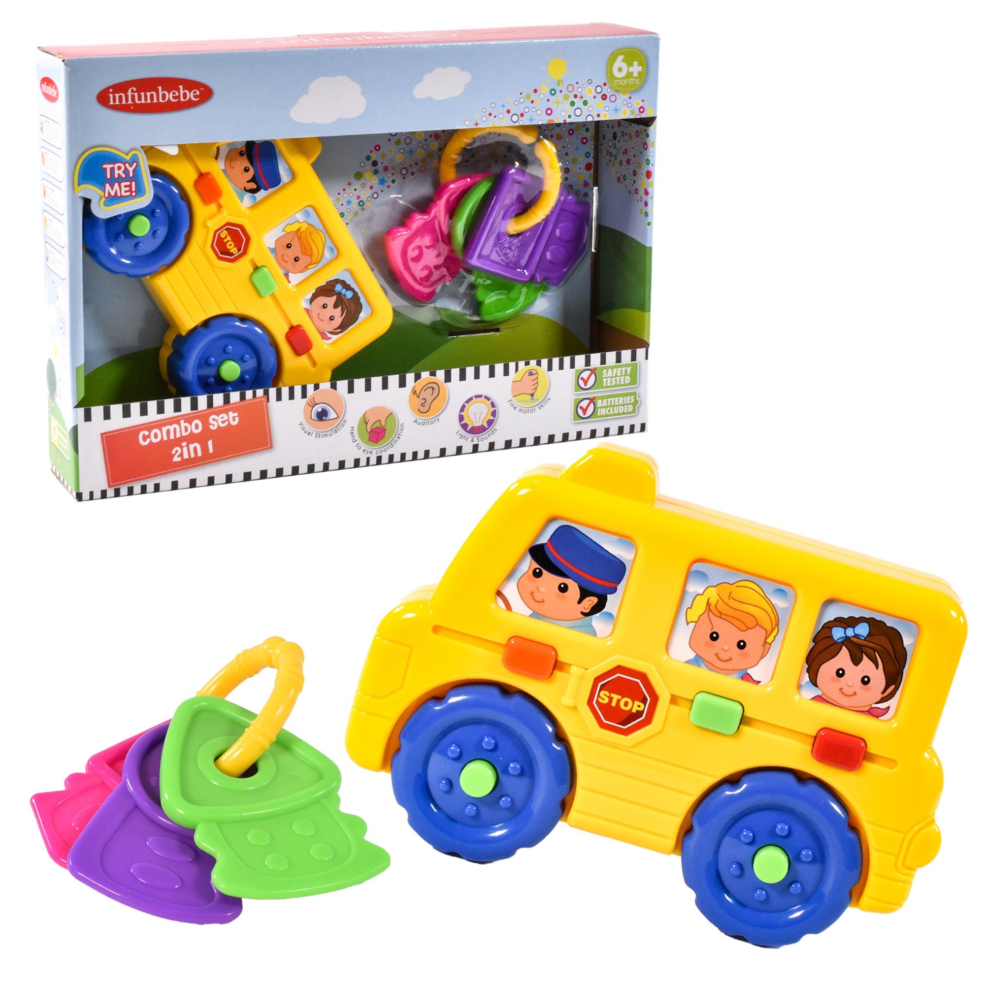 KandyToys Bus and Keys Battery Operated Play Set | Ages 6 Months +