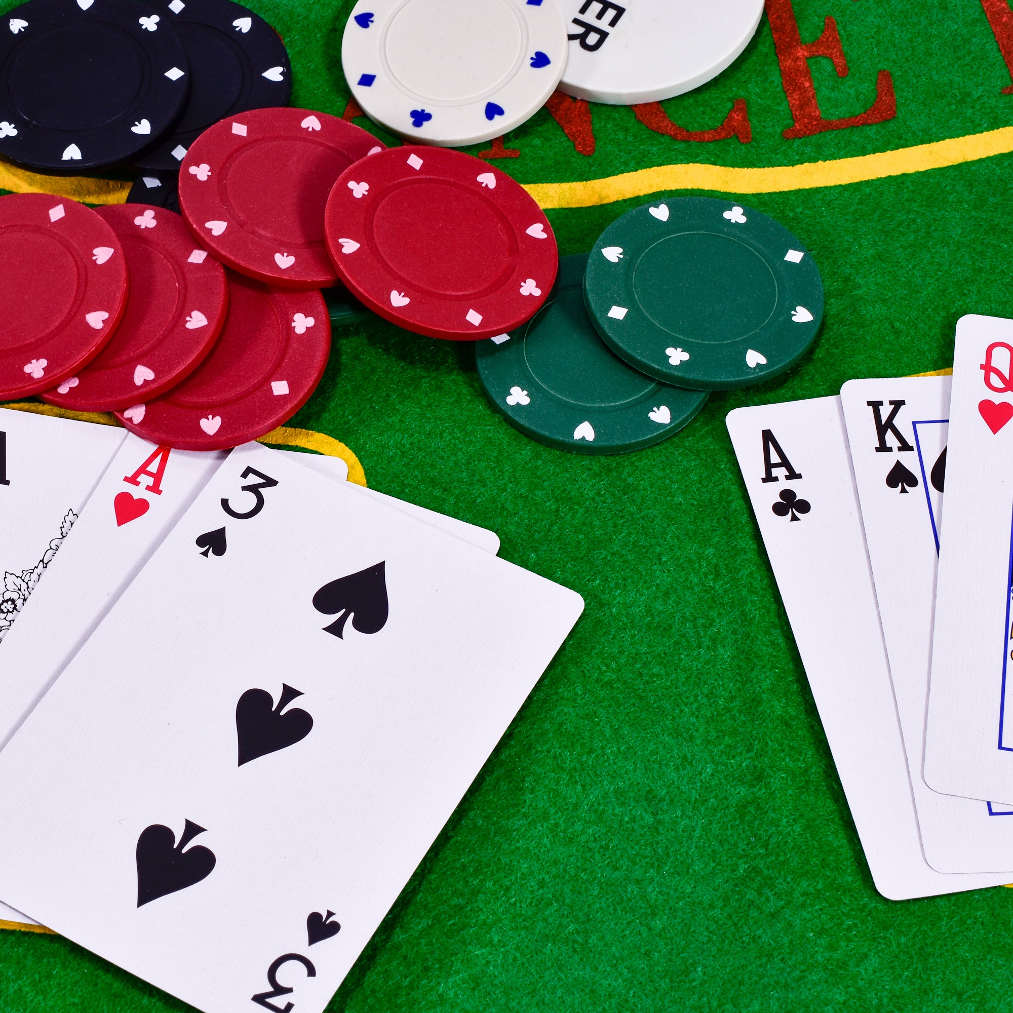 M.Y Texas Hold'em Poker & Blackjack Set -  Includes Poker Chips Deck of Cards and Mat
