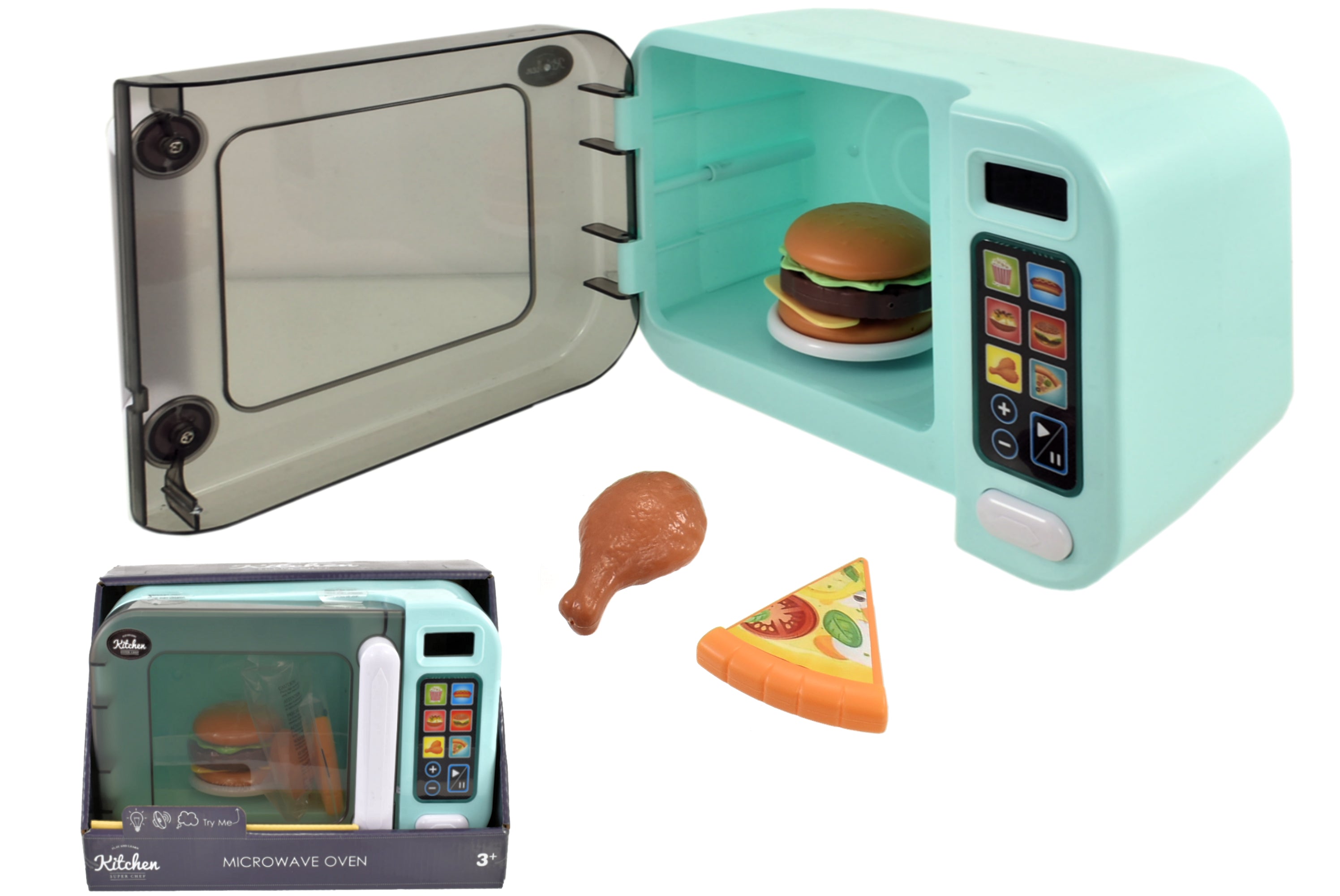 KandyToys My First Microwave Kids Kitchen Toy with Lights and Sounds | Kids Kitchen Accessories | Kids Toys | Kitchen & Food Toys