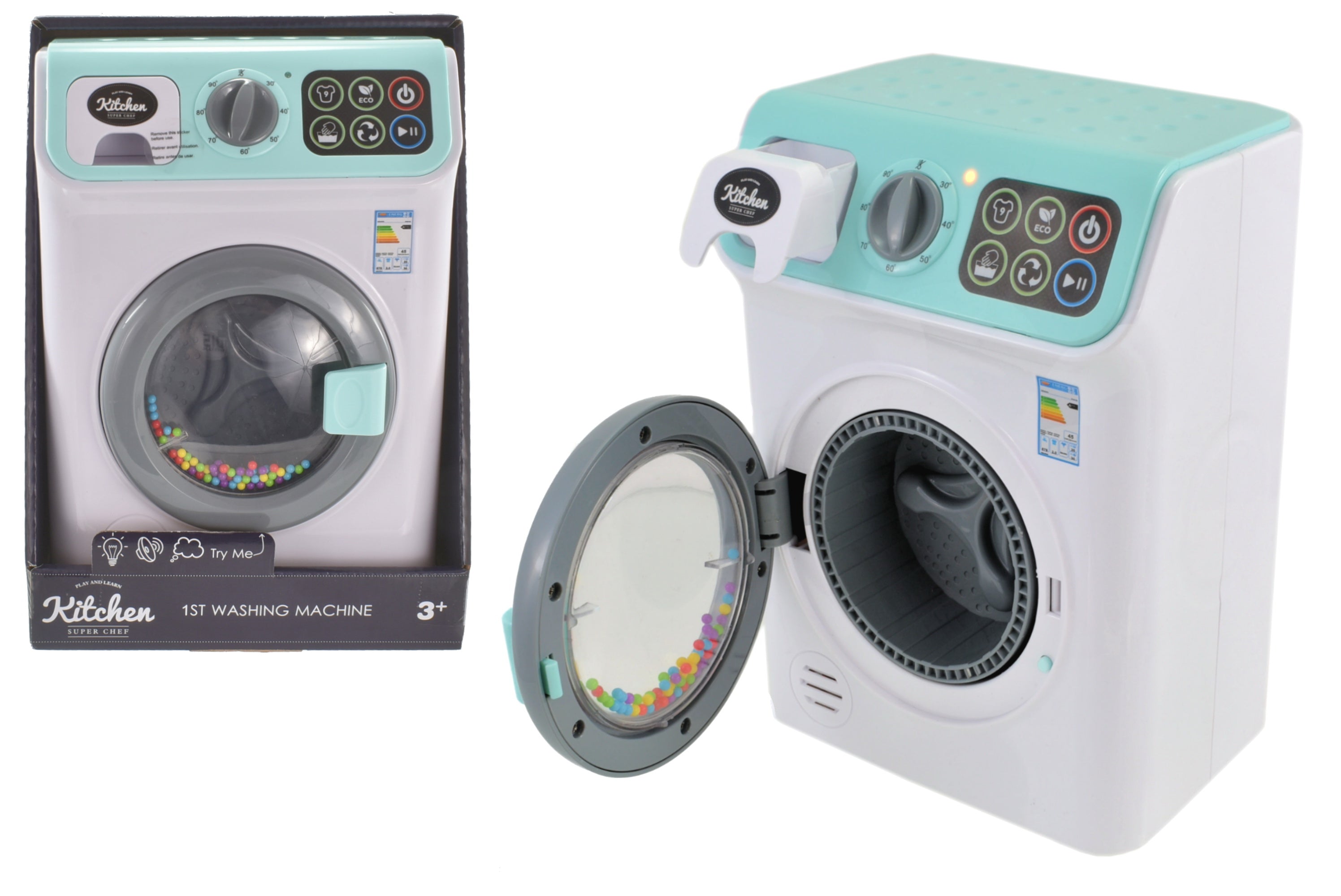 KandyToys My First Washing Machine Kids Kitchen with Lights and Sounds | Kids Kitchen Accessories | Kids Toys | Kitchen & Food Toys