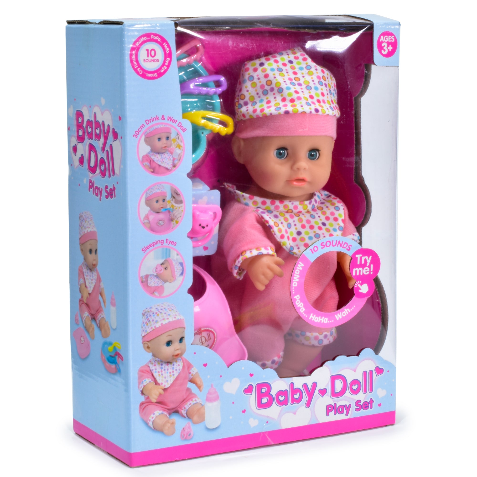 KandyToys Drink & Wet Baby Doll Set with Bottle & Doll Accessories | Kids Toys | Baby Doll Set