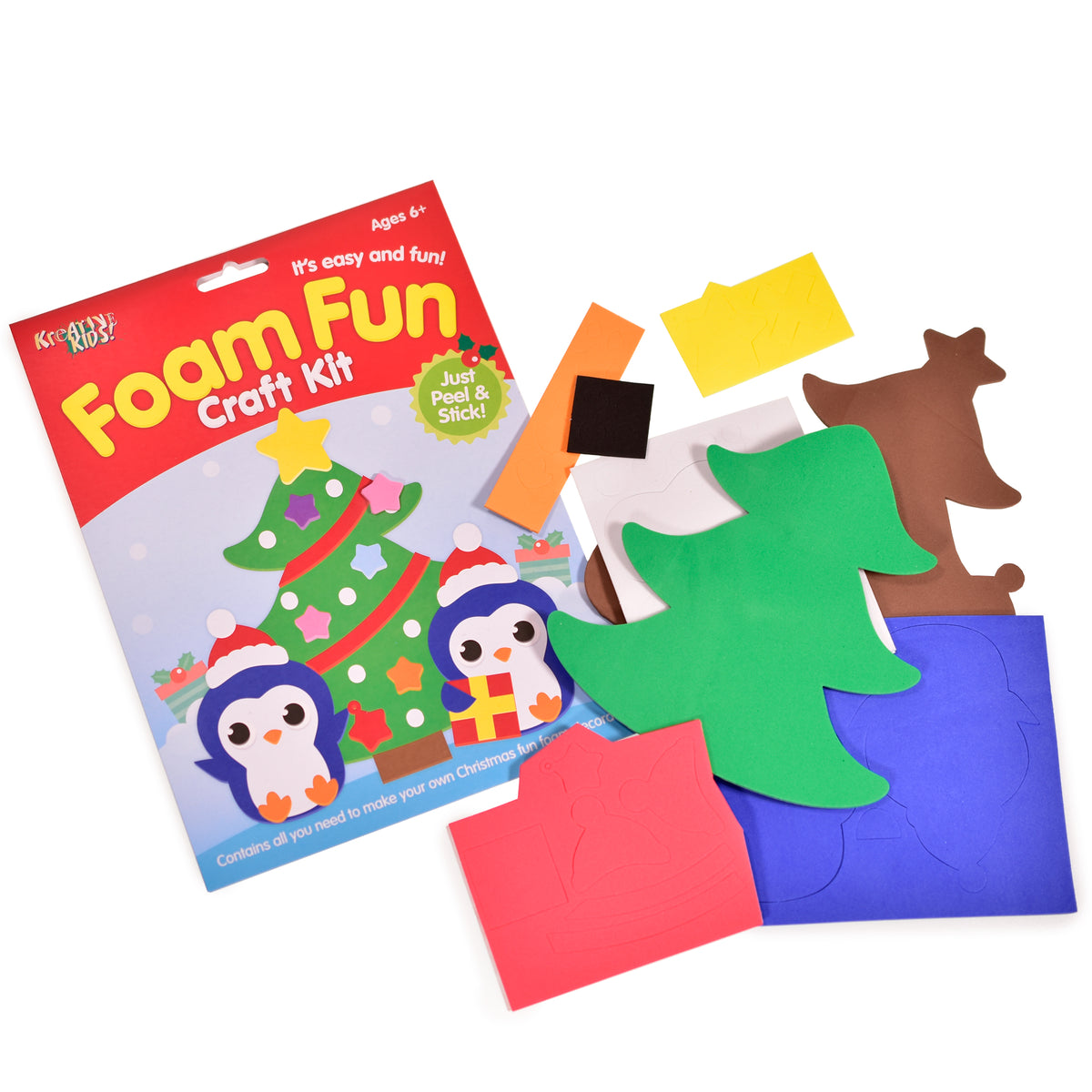 Kreative Kids Christmas Craft Kit - Create Your Own Foam Christmas Decorations  - 2 Assorted Designs - Christmas Art & Crafts