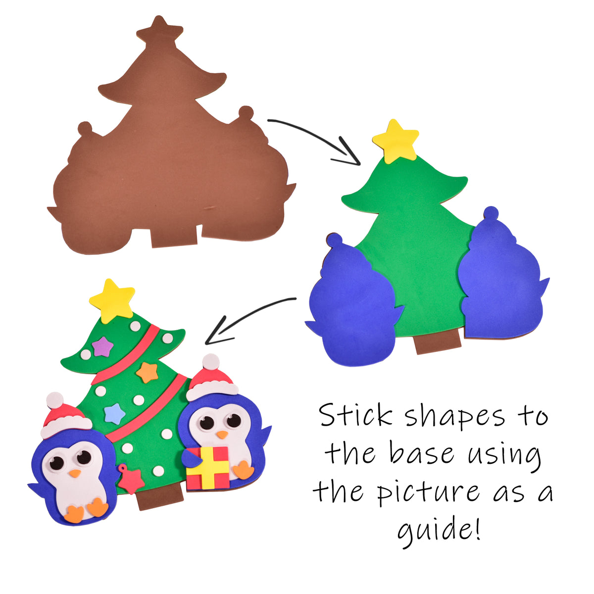 Kreative Kids Christmas Craft Kit - Create Your Own Foam Christmas Decorations  - 2 Assorted Designs - Christmas Art & Crafts