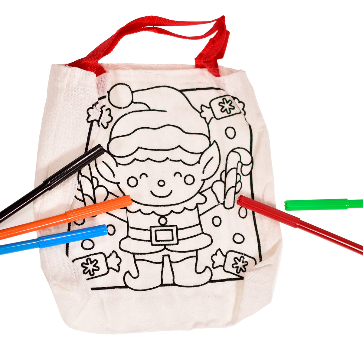 Kreative Kids Christmas Craft Kit - Create Your Own Colour In Festive Canvas Bag - 4 Assorted Designs