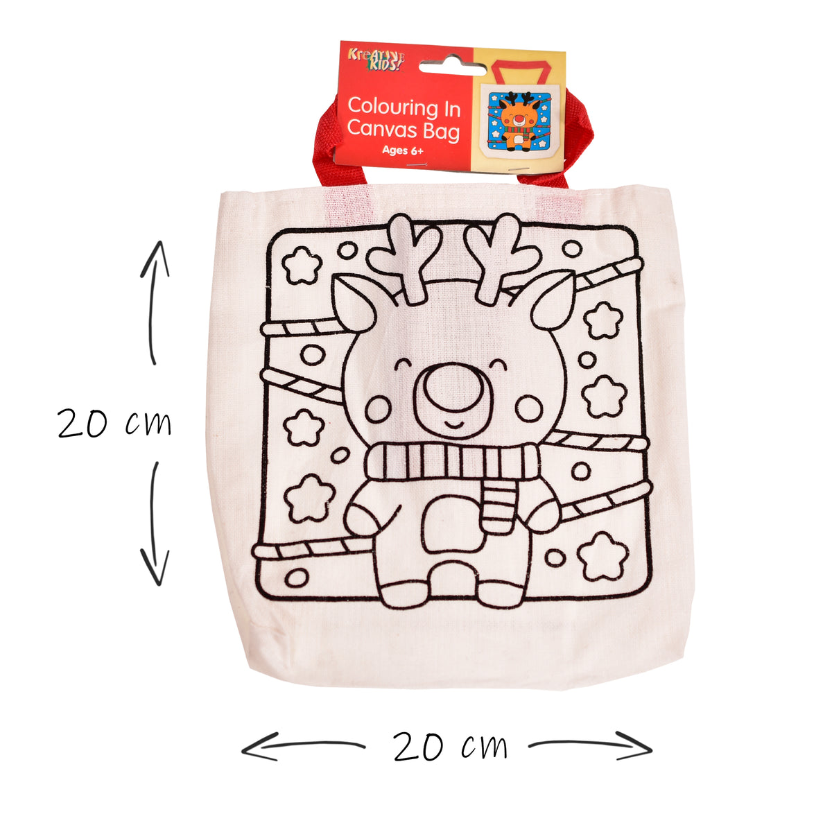 Kreative Kids Christmas Craft Kit - Create Your Own Colour In Festive Canvas Bag - 4 Assorted Designs