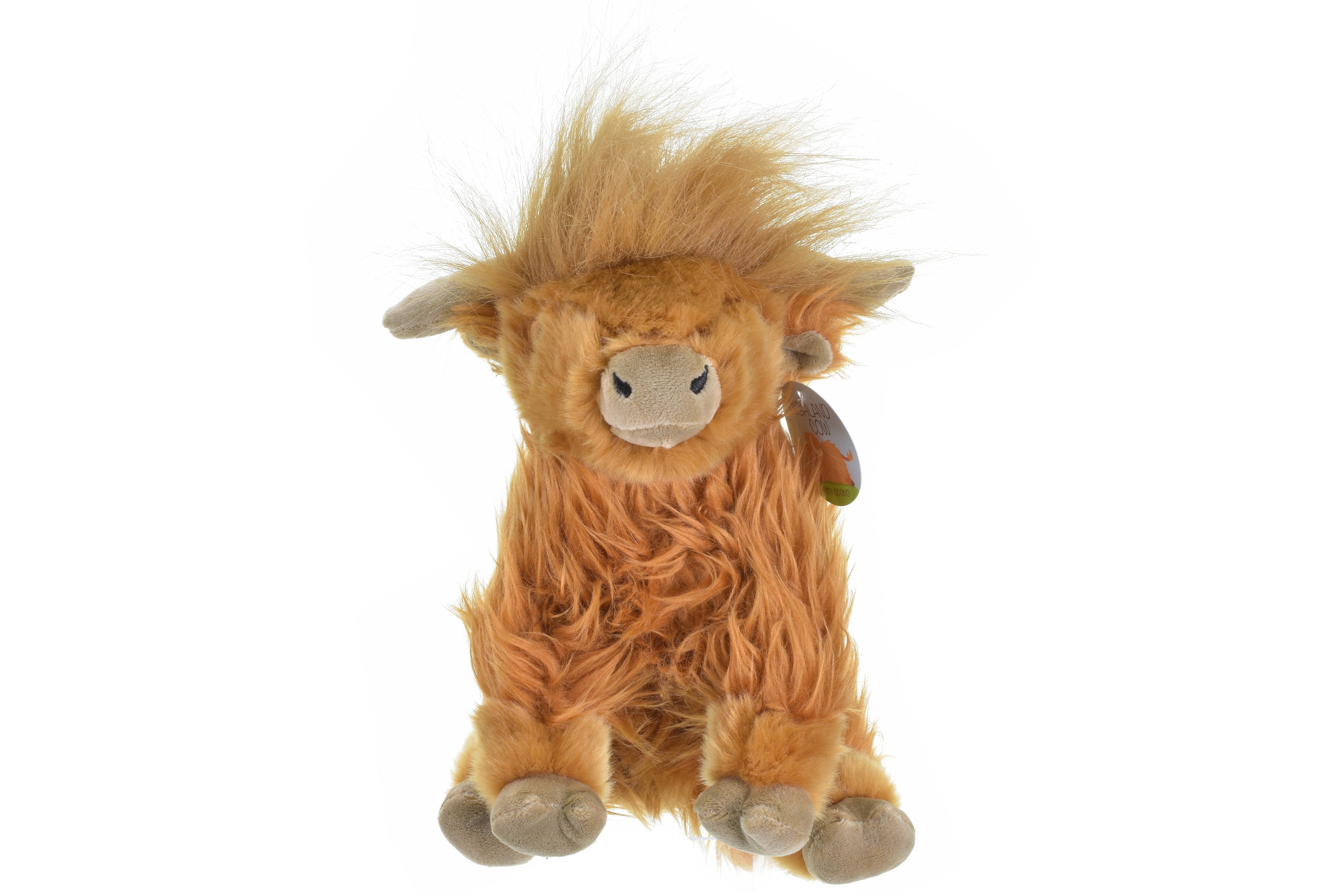 KandyToys Large Highland Cow Plush With Sound | Children Cuddly Soft Toy