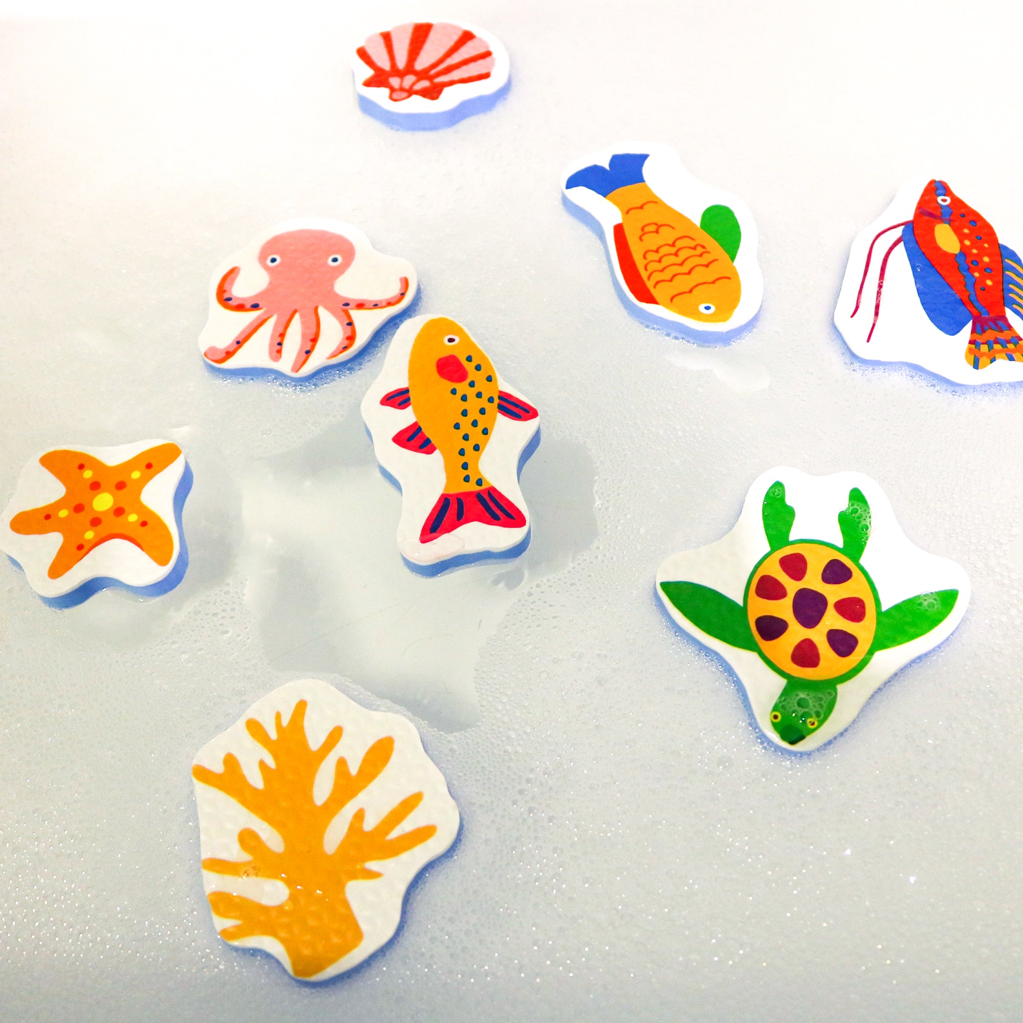 KandyToys 16 Piece Sea Animals Vehicle Bath Toys in Hanging Bag | Baby Bath Toys