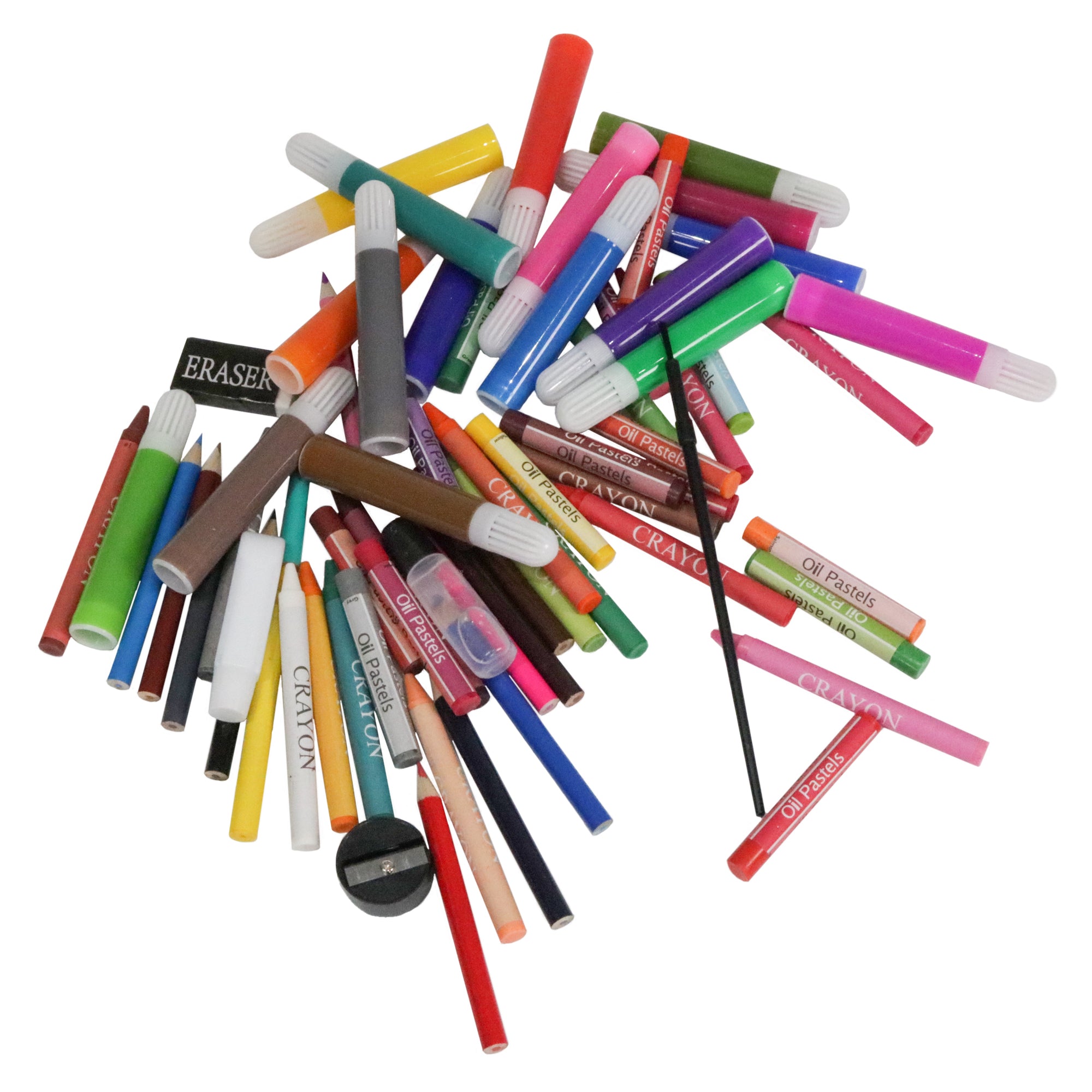 Kreative Kids 168 Piece Traditional Wooden Kids Art Set - Fold Out Art Box with Pens; Pencils; Crayons