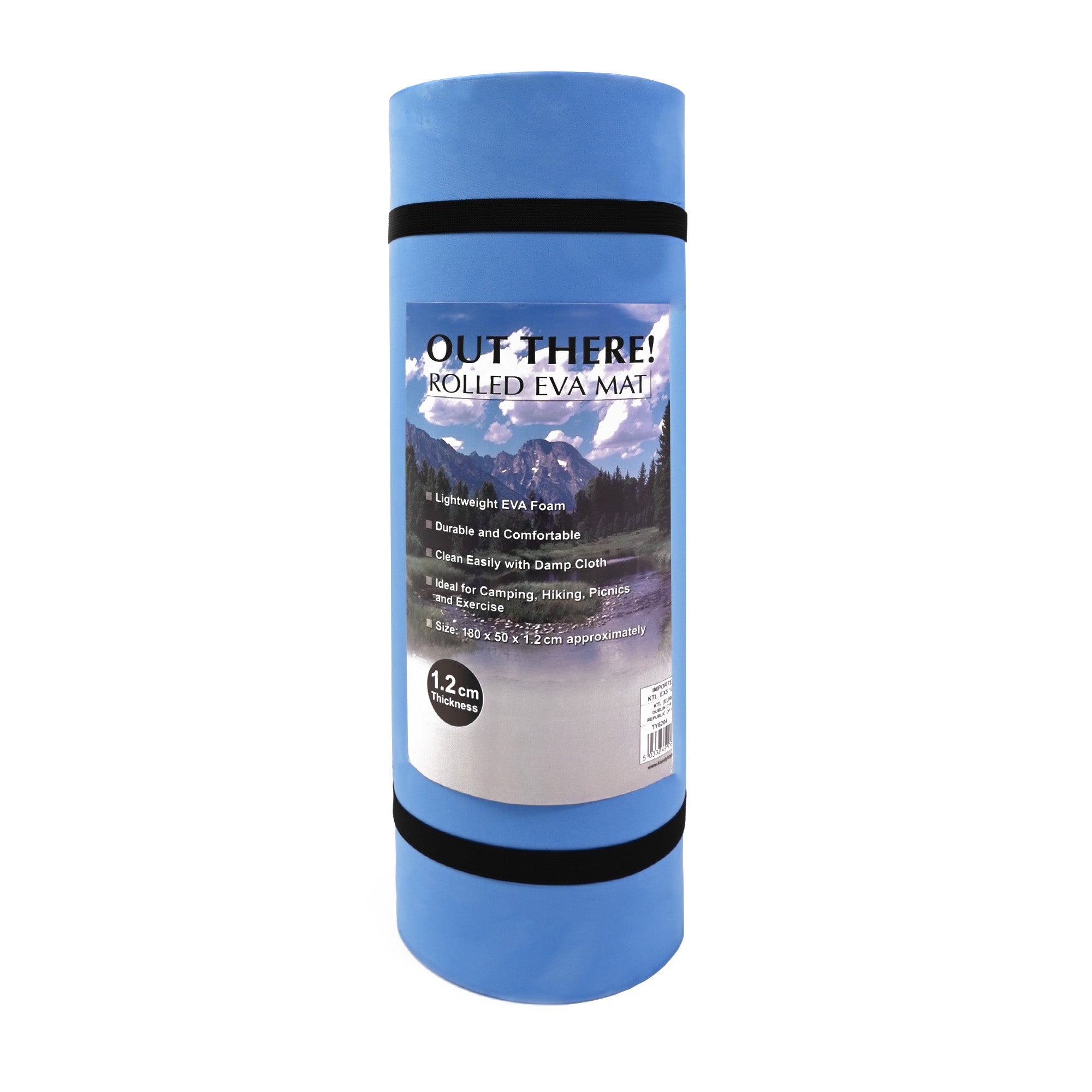 Out There! 180cm Multi Purpose Roll Mat Non Slip Exercise Mat with Carry Straps suitable as Camping Mat Exercise Mat