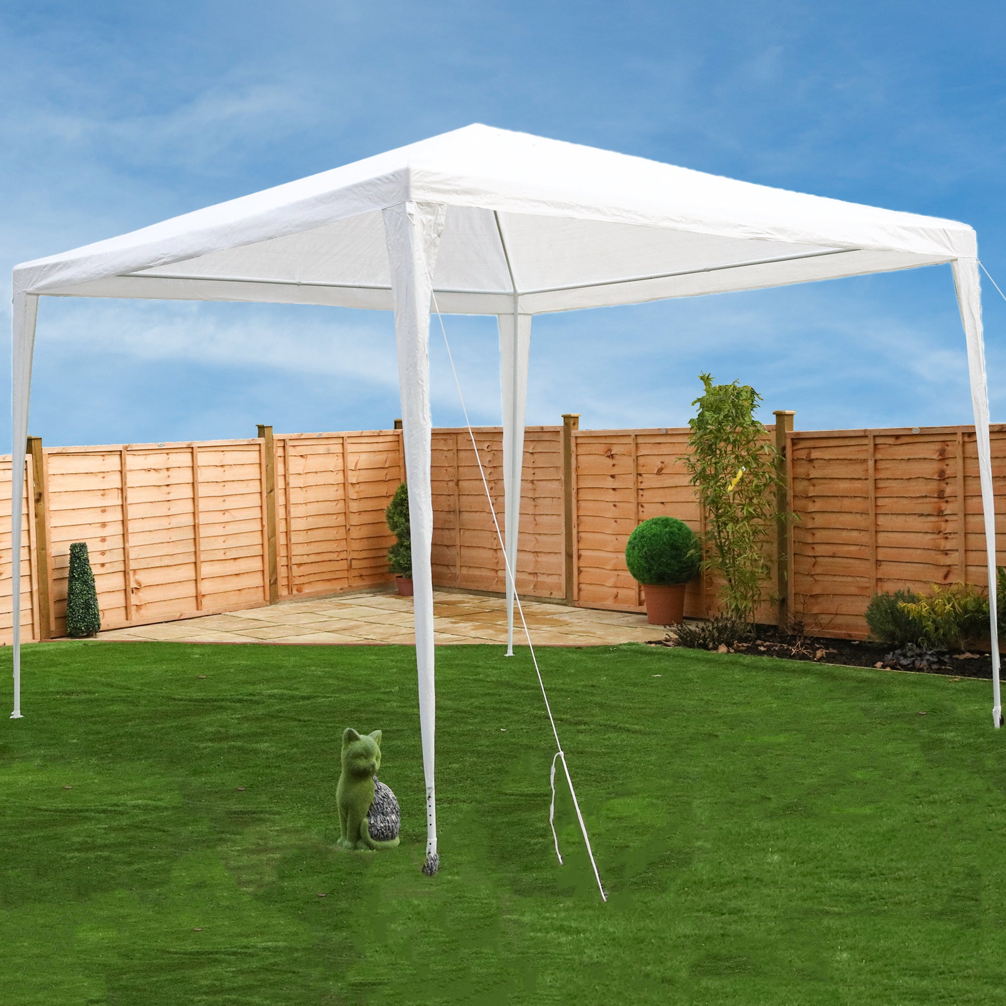 Out There! White Gazebo 3m x 3m Outdoor Marquee Waterproof Garden Shelter Party Tent