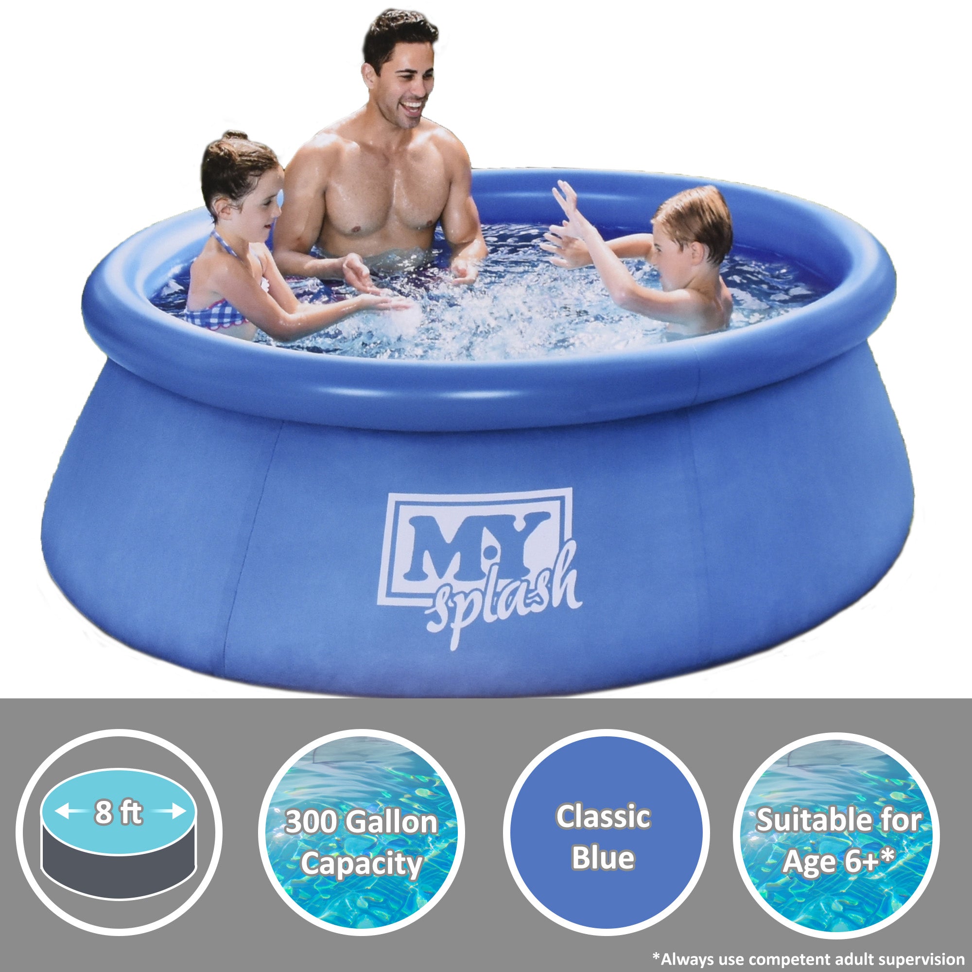 M.Y Splash 7ft x 26" Quick Set Swimming Pool 7ft Swimming Pool Paddling Pool
