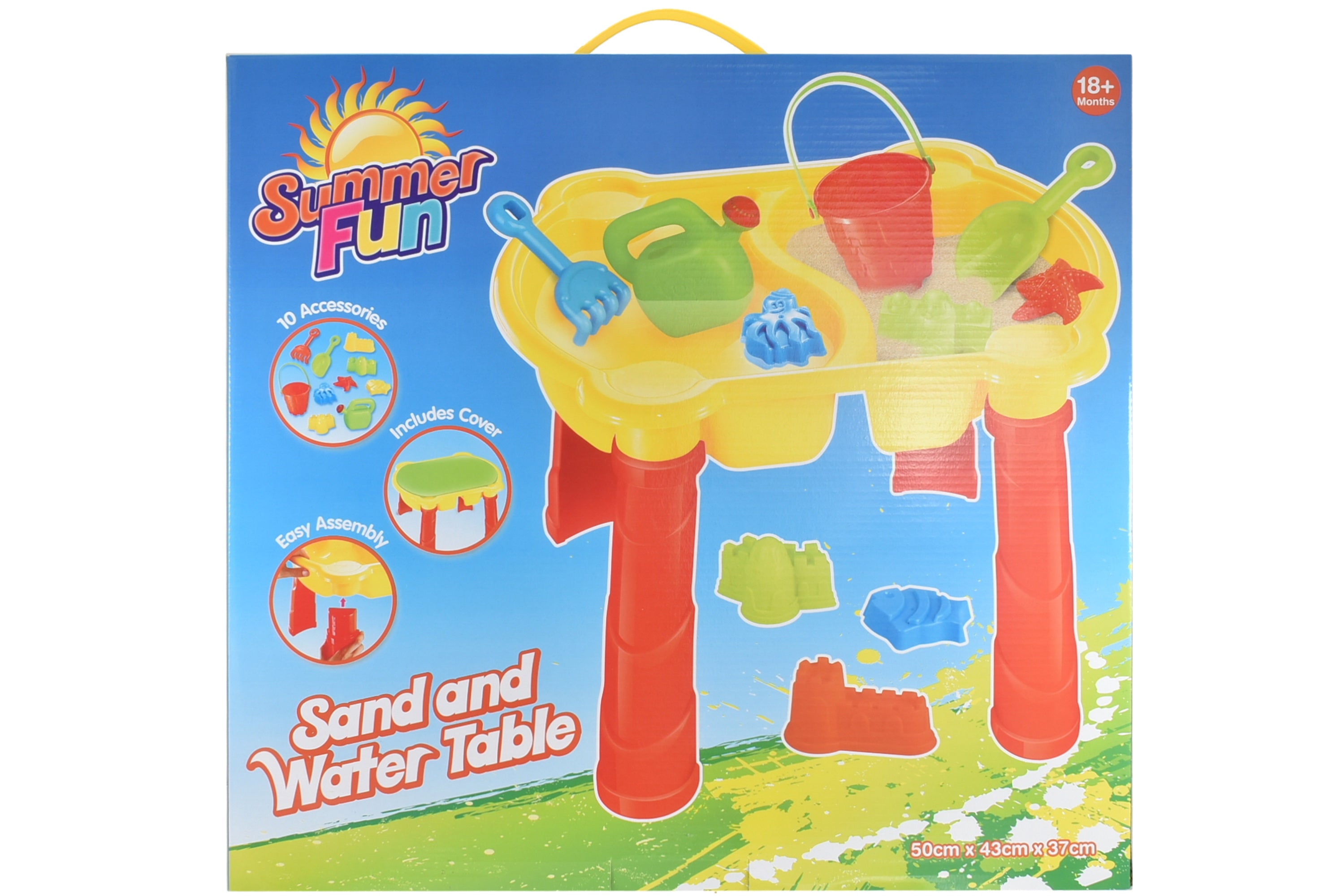 KandyToys Sand and Water Table with Accessories - Kids Outdoor Play Garden Sandpit