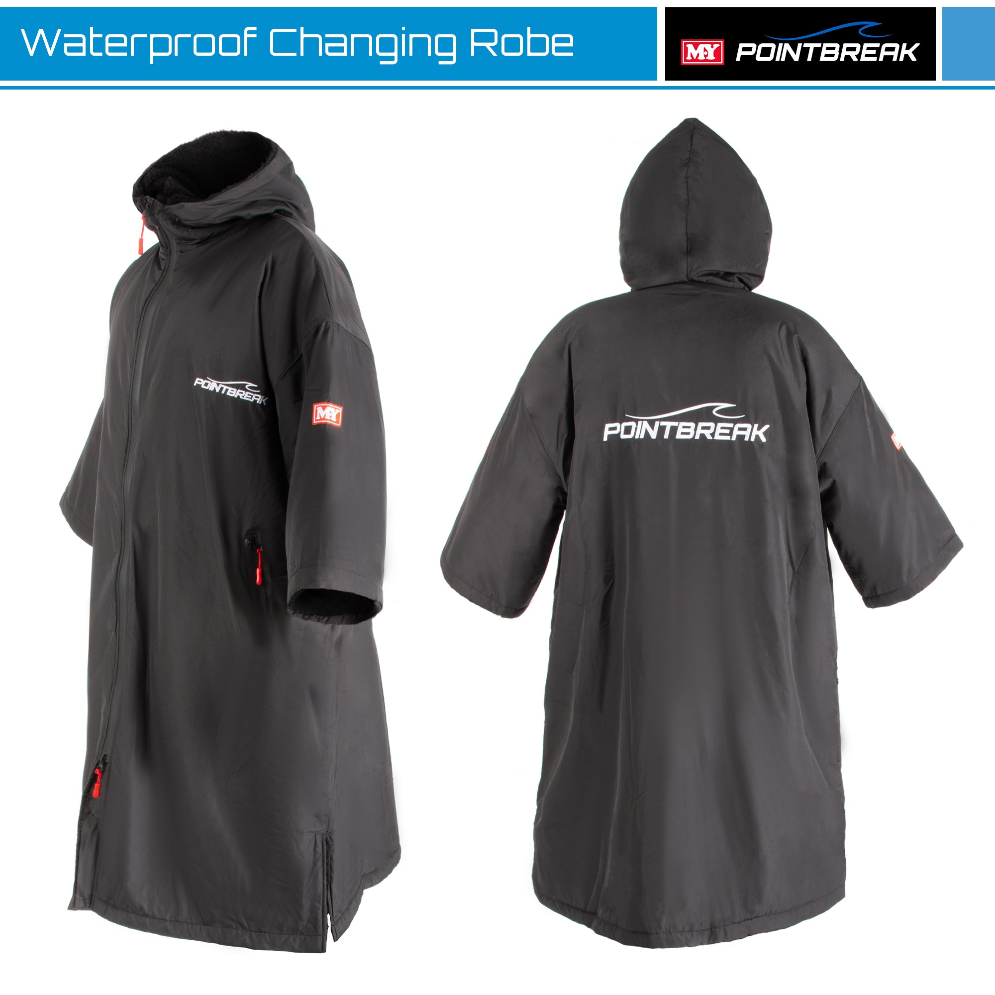 M.Y Point Break Waterproof Changing Robe Unisex Oversized Changing Jacket for Surfing Paddleboarding Swimming Outdoor Events