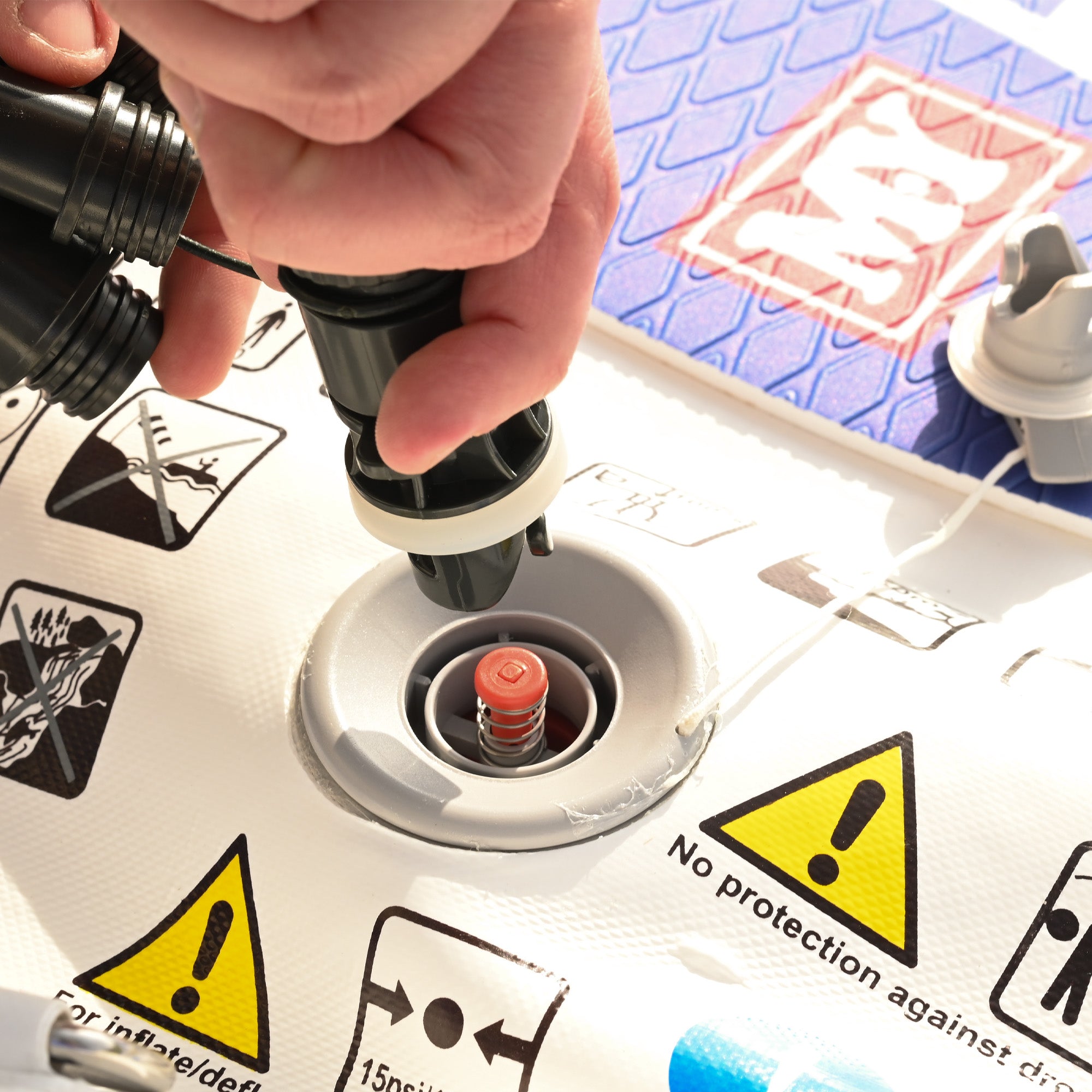 M.Y Point Break Electric SUP Pump 20PSI 12V Electric Air Pump with 6 Nozzles | Suitable for Inflation & Deflation of Paddleboards & Kayaks