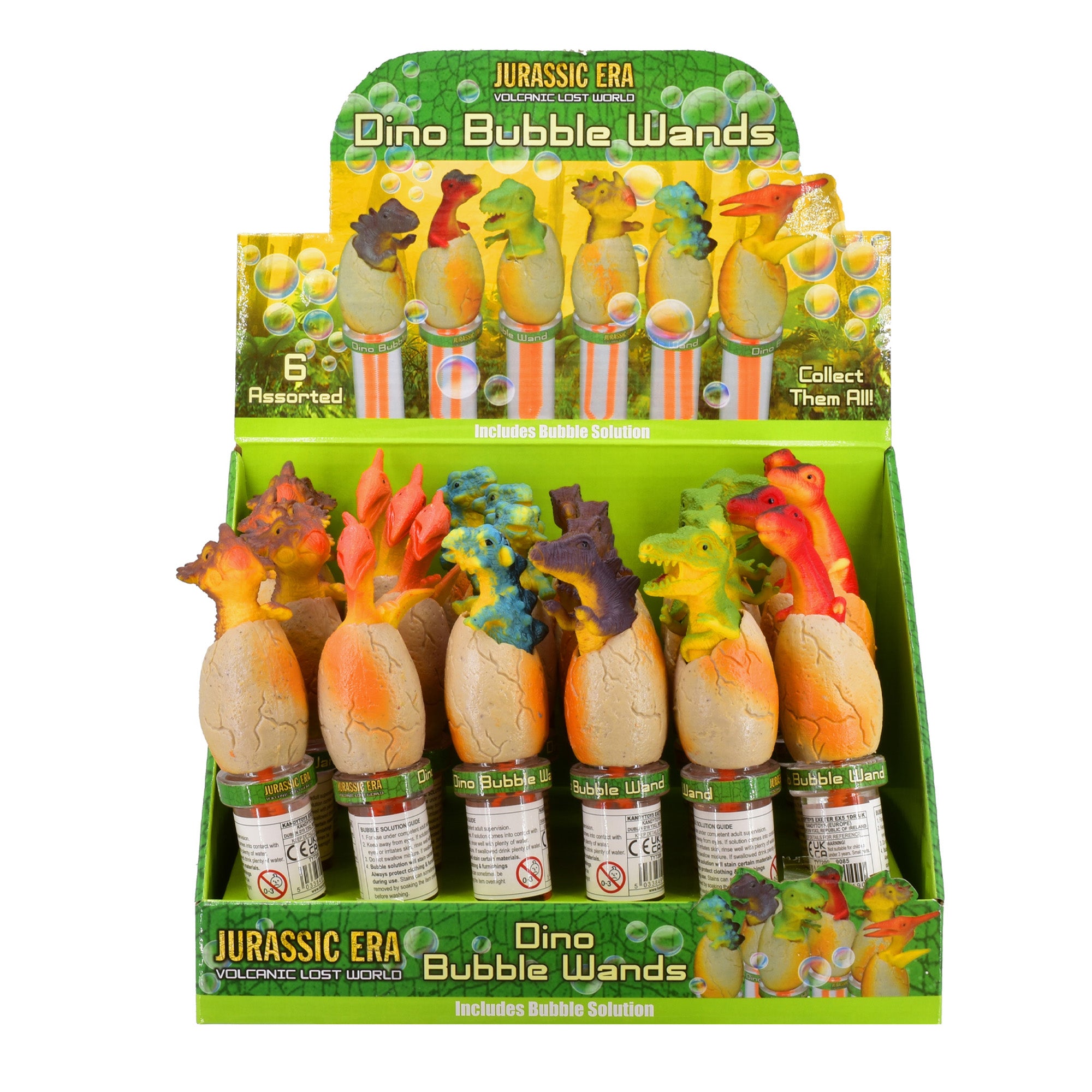 Jurassic Era Single Dino Bubble Wand with Bubble Solution | Dinosaur Gifts