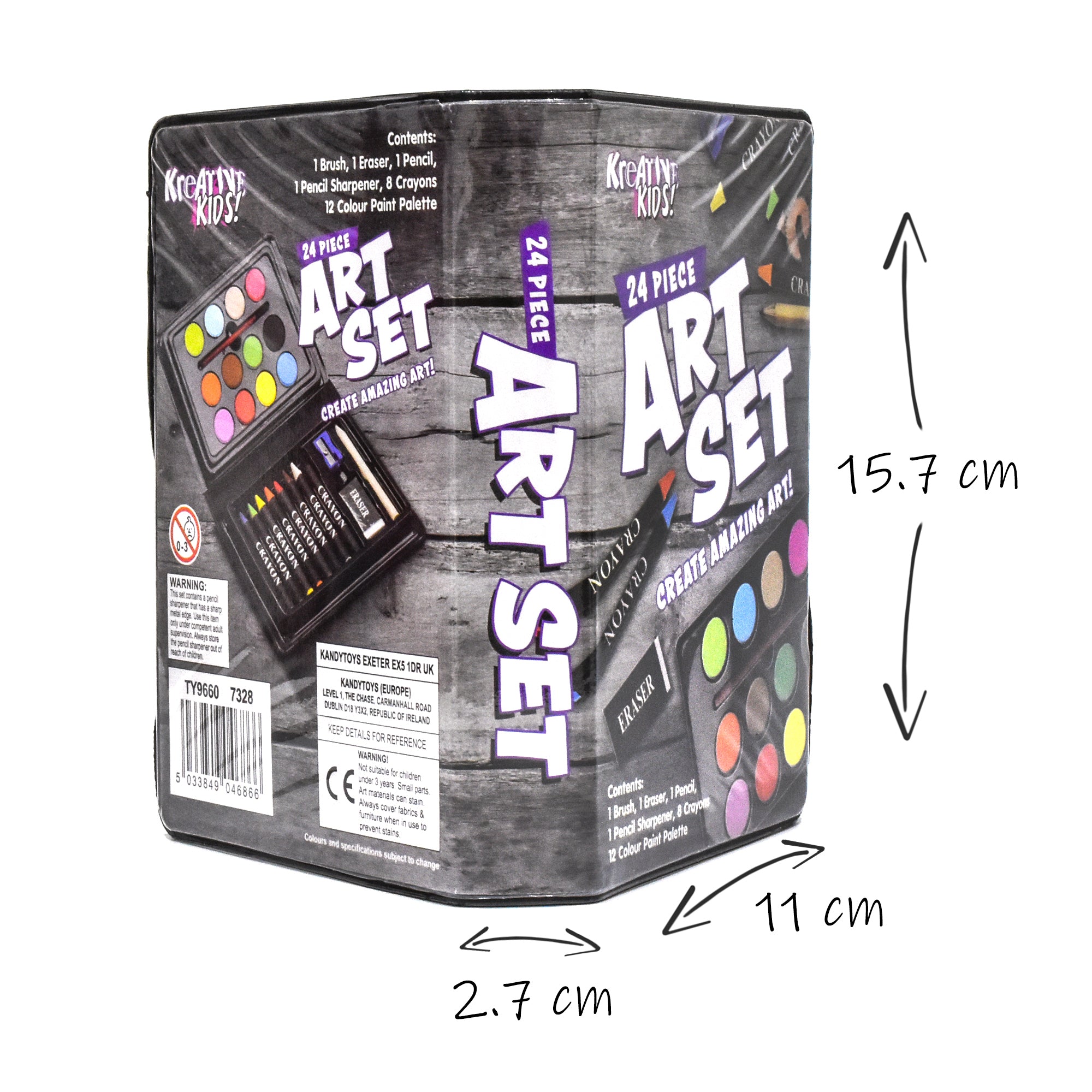 Kreative Kids Craft and Art Set - Kids Colouring Kit with Crayons and Watercolour Paint