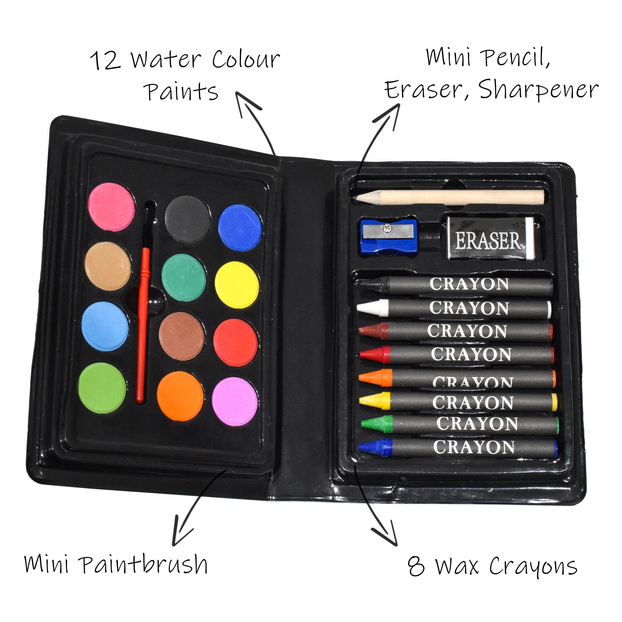 Kreative Kids Craft and Art Set - Kids Colouring Kit with Crayons and Watercolour Paint