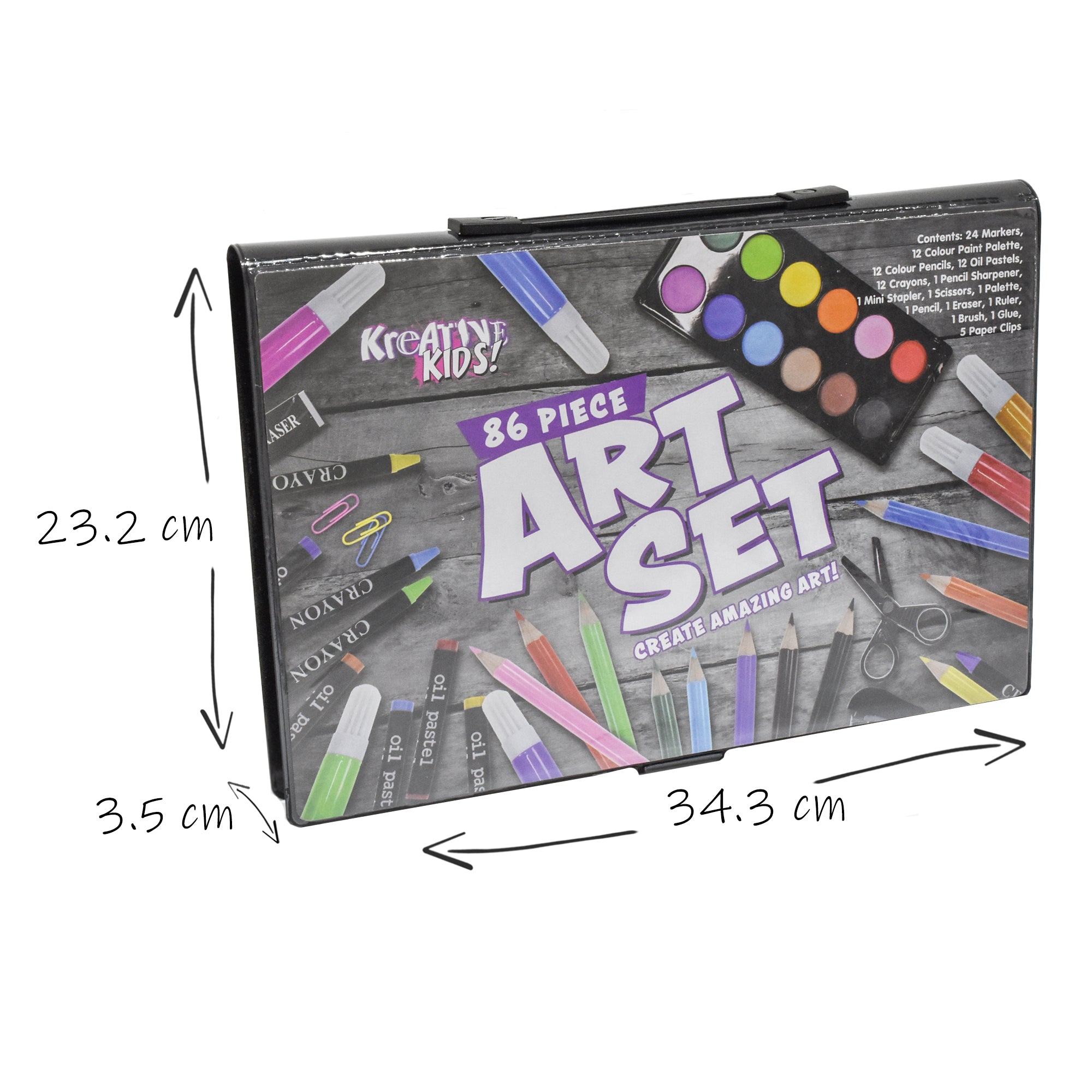 Kreative Kids Craft and Art Set - Kids Colouring Kit with Crayons and Watercolour Paint