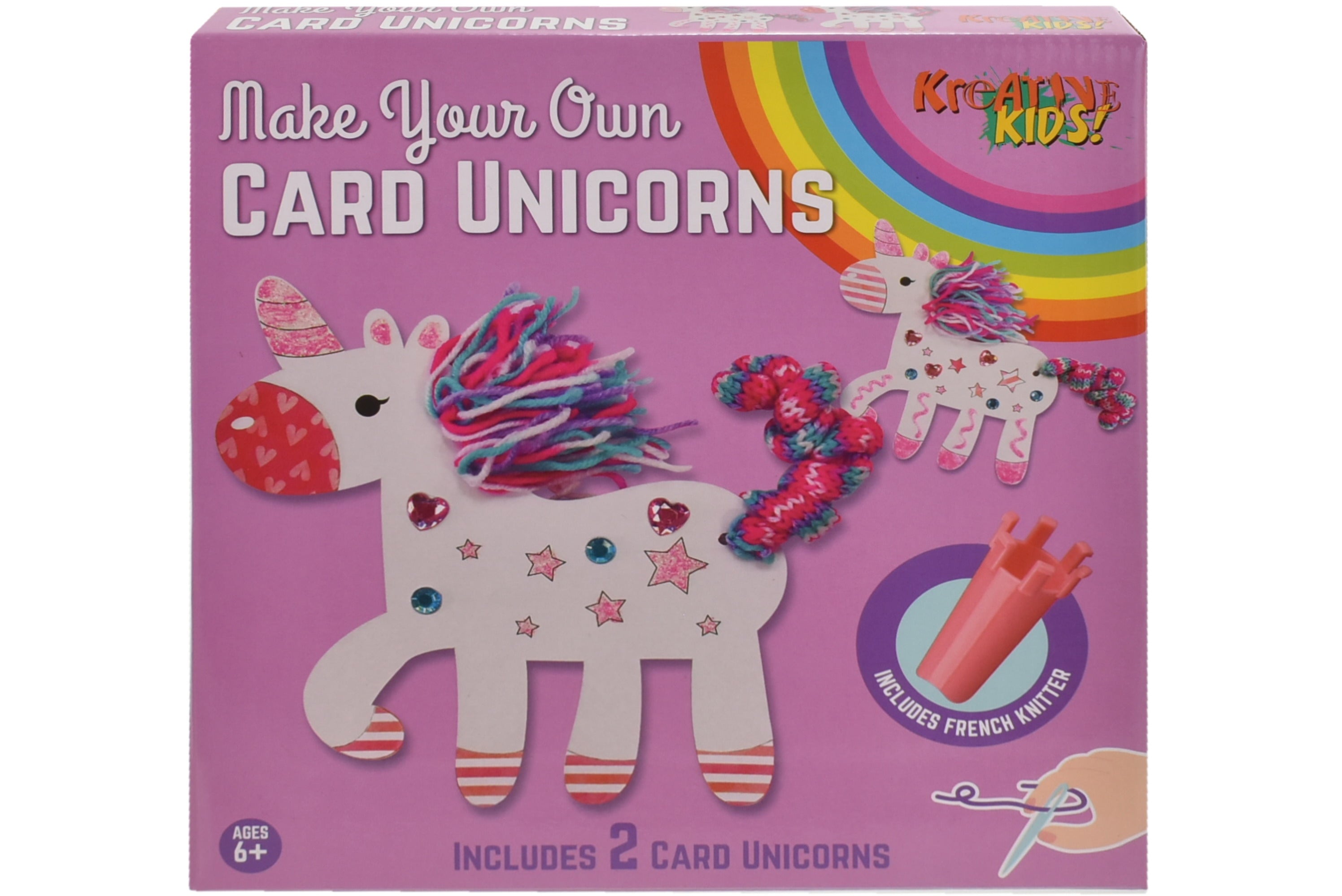 Kreative Kids Make Your Own Card Unicorns | Kid's Craft Kit including Pipe Cleaners Gems Decorative Paper and Glitter Gel